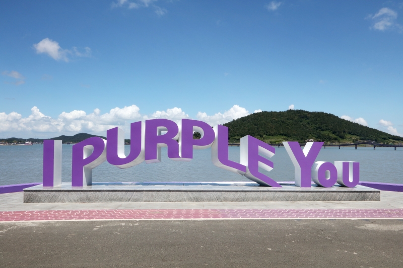 Warna ungu juga merupakan warna grup K-pop BTS dan grup penggemarnya yang bernama ARMY. Di berbagai tempat di pulau ini terdapat tulisan dari kalimat yang dibuat oleh anggota BTS, yaitu V. Kalimat itu adalah I Purple You. Seluruh penduduk Pulau Banwol dan Bakjido yang Korea.net temui mengatakan bahwa mereka menyambut kunjungan BTS dan ARMY. Pada Februari tahun ini, para penduduk Pulau Bakjido mengundang BTS ke Pulau Ungu melalui video Youtube. Foto di atas menunjukkan lokasi foto populer di Banwoldo dengan latar belakang