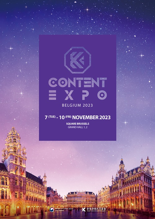 Poster promosi K-Content Expo in Belgium 2023. 