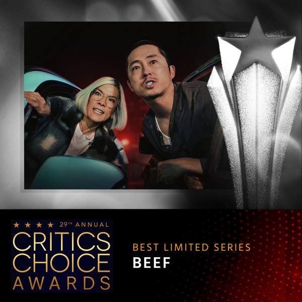 Drama Netflix, Beef memenangkan empat penghargaan di Critics Choice Awards ke-29 yang digelar pada tanggal 14 Januari (waktu setempat) di Los Angeles, AS. (Akun resmi X Critics Choice Awards)