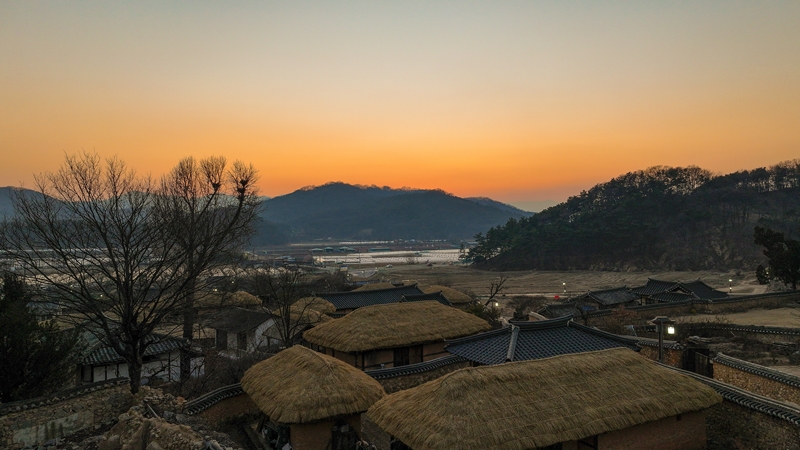 Panorama Desa Hangae di Seongju-gun yang terpilih sebagai kota yang memiliki spesialisasi dalam pariwisata malam. 