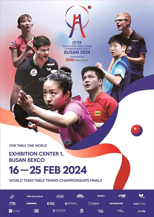 Poster resmi Kejuaraan Dunia Tenis Meja Beregu 2024 di Busan. (Pemerintah Kota Busan)