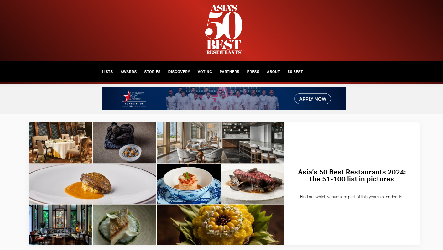 Pengumuman 50 Restoran Terbaik di Asia akan diselenggarakan pertama kali di Seoul pada tahun 2024. (tangkapan layar laman The World's 50 Best) 