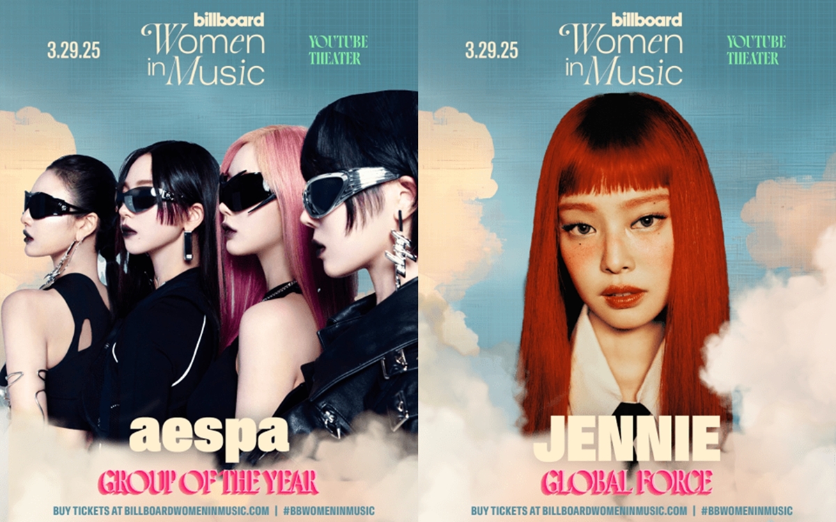Pada tanggal 12 Februari 2025 (waktu setempat) Billboard mengumumkan bahwa aespa terpilih sebagai Grup Tahun Ini dan Jennie BLACKPINK terpilih sebagai Kekuatan Global dalam 2025 Billboard Women in Music. (laman resmi Billboard)  