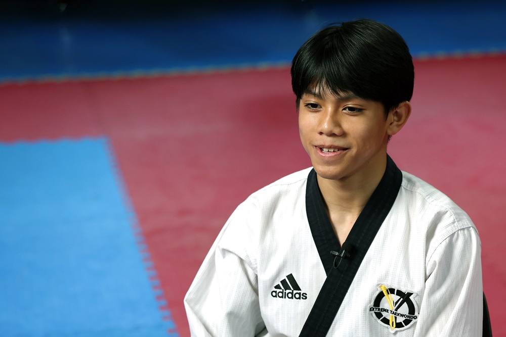 Byeon terlihat sedang melakukan wawancara dengan Korea.net pada tanggal 25 Februari 2025 di ruang latihan taekwondo di Fakultas Seni Bela Diri Universitas Yong In, Kota Yongin, Provinsi Gyeonggi. (Lee Jun Young)  