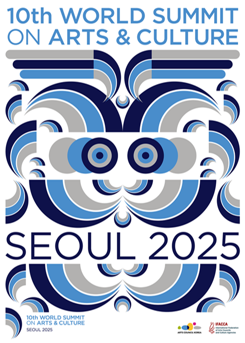 Poster resmi Pertemuan Tingkat Tinggi Dunia untuk Seni dan Budaya ke-10.
