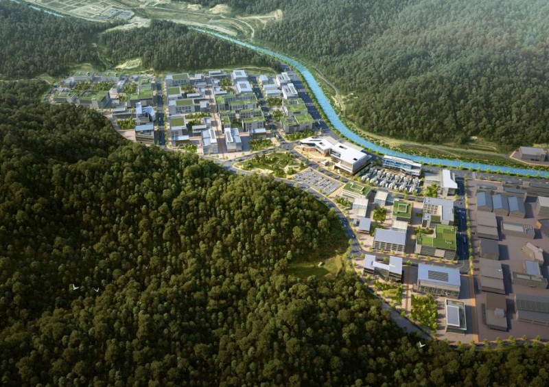 Foto di atas menunjukkan ilustrasi klaster baterai sekunder berbahan bakar hidrogen yang dibangun di Kompleks Industri Nasional Blue Valley Pohang, Provinsi Gyeongsangbuk. (Pemerintah Kota Pohang) 