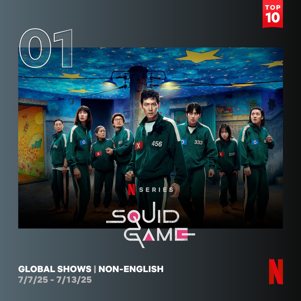 Peringkat tontonan Squid Game musim ketiga pada minggu lalu (tanggal 7-13 Juli 2025). (Tangkapan layar Netflix Tudum)