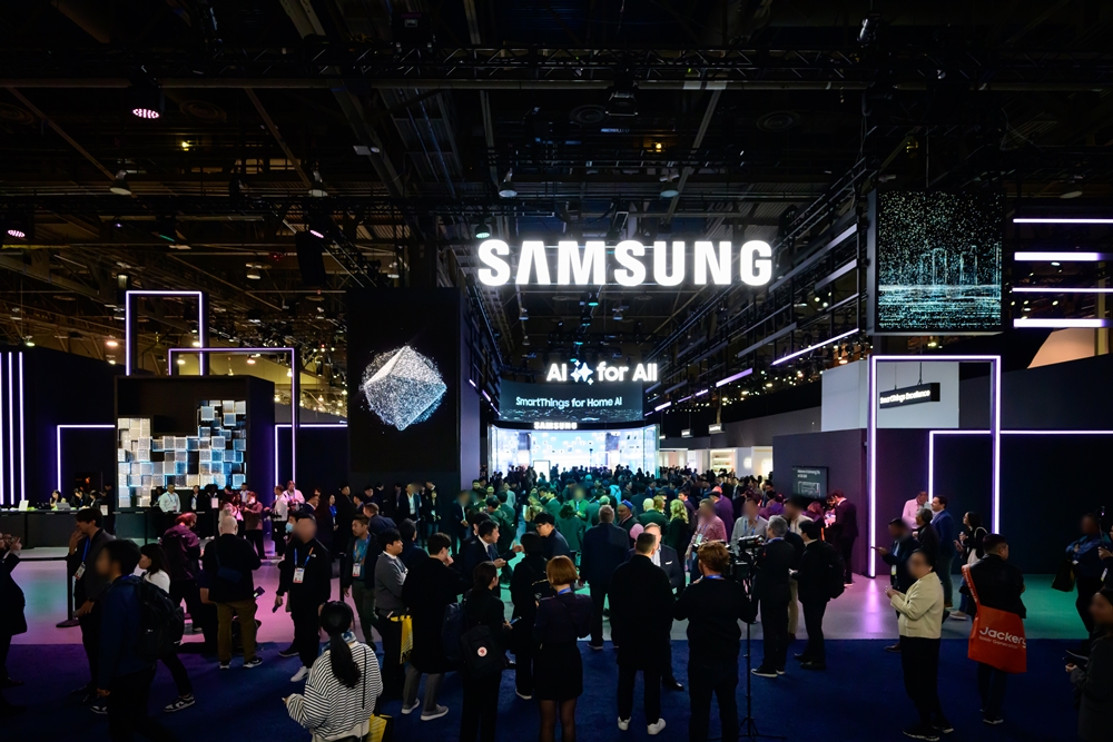 ﻿Korea menduduki peringkat keempat secara keseluruhan dari 139 negara dalam Indeks Inovasi Global (GII) tahun 2025. Foto di atas menunjukkan stan Samsung Electronics pada CES 2025 yang digelar pada bulan Januari 2025 di Las Vegas, Amerika Serikat. (Samsung Electronics)