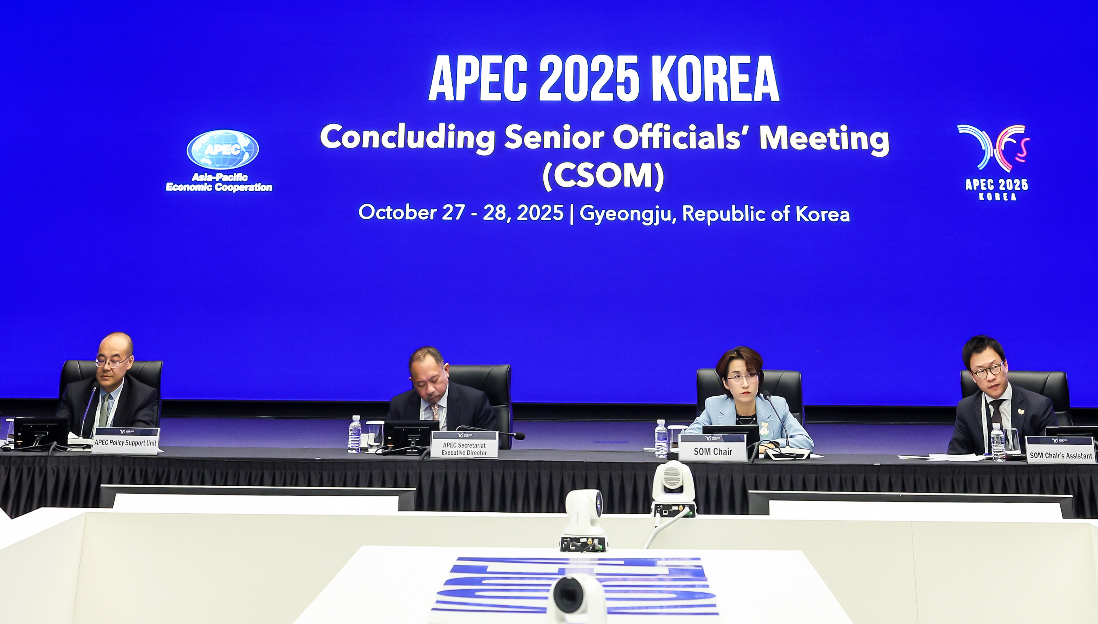 Pertemuan Akhir Tingkat Pejabat Tinggi (CSOM) APEC 2025 di Gyeongju berakhir pada tanggal 28 Oktober 2025 di Gyeongju HICO, Provinsi Gyeongsangbuk.