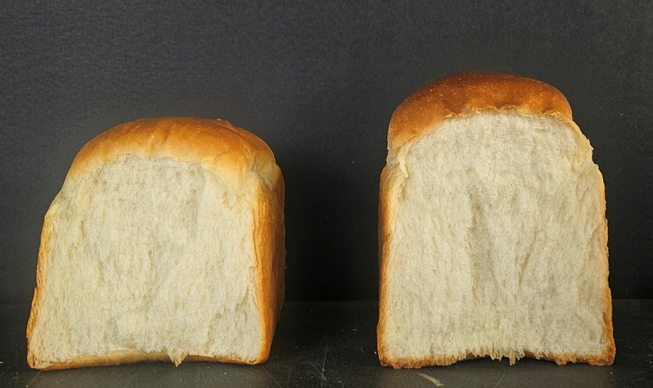 Badan Administrasi Pengembangan Pertanian&nbsp;(RDA) untuk pertama kalinya di dalam Korea berhasil mengembangkan varietas gandum untuk pembuatan roti 'Irum' dengan menggunakan teknologi pemuliaan generasi pendek (speed breeding). Foto di atas menunjukkan perbandingan hasil pembuatan roti menggunakan 'Irum' (kanan) dan 'Baekkang'.