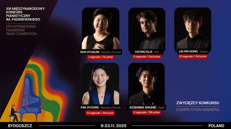 Roh Hyunjin berhasil menjadi juara Kompetisi Piano Paderewski Internasional dengan menjadi yang terbaik dalam babak final yang digelar tanggal 22-23 November 2025 (waktu setempat). (laman resmi Kompetisi Piano Paderewski Internasional)