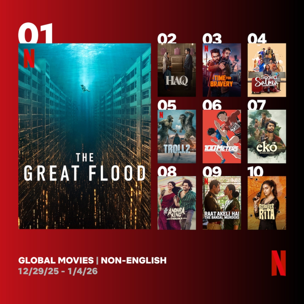 ilm The Great Flood menduduki peringkat pertama untuk film nonbahasa Inggris di Netflix.style=