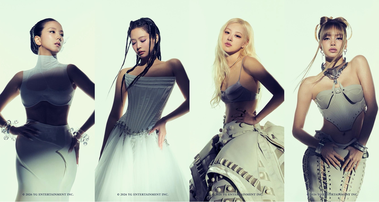 Poster visual mini album ketiga BLACKPINK, DEADLINE, yang akan dirilis pada tanggal 27 Februari 2026. (YG Entertainment)