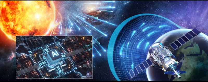 Diagram skematik pemanfaatan semikonduktor neuromorfik berbasis kecerdasan buatan (AI) untuk aplikasi kedirgantaraan. (Kementerian Ilmu Pengetahuan dan Teknologi Informasi)