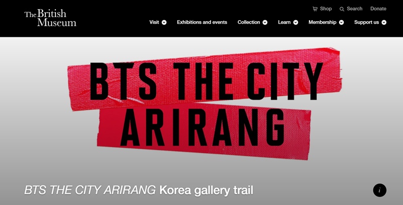 BTS bekerja sama dengan The British Museum untuk memperkenalkan warisan budaya Korea kepada dunia. (tangkapan layar laman The British Museum)