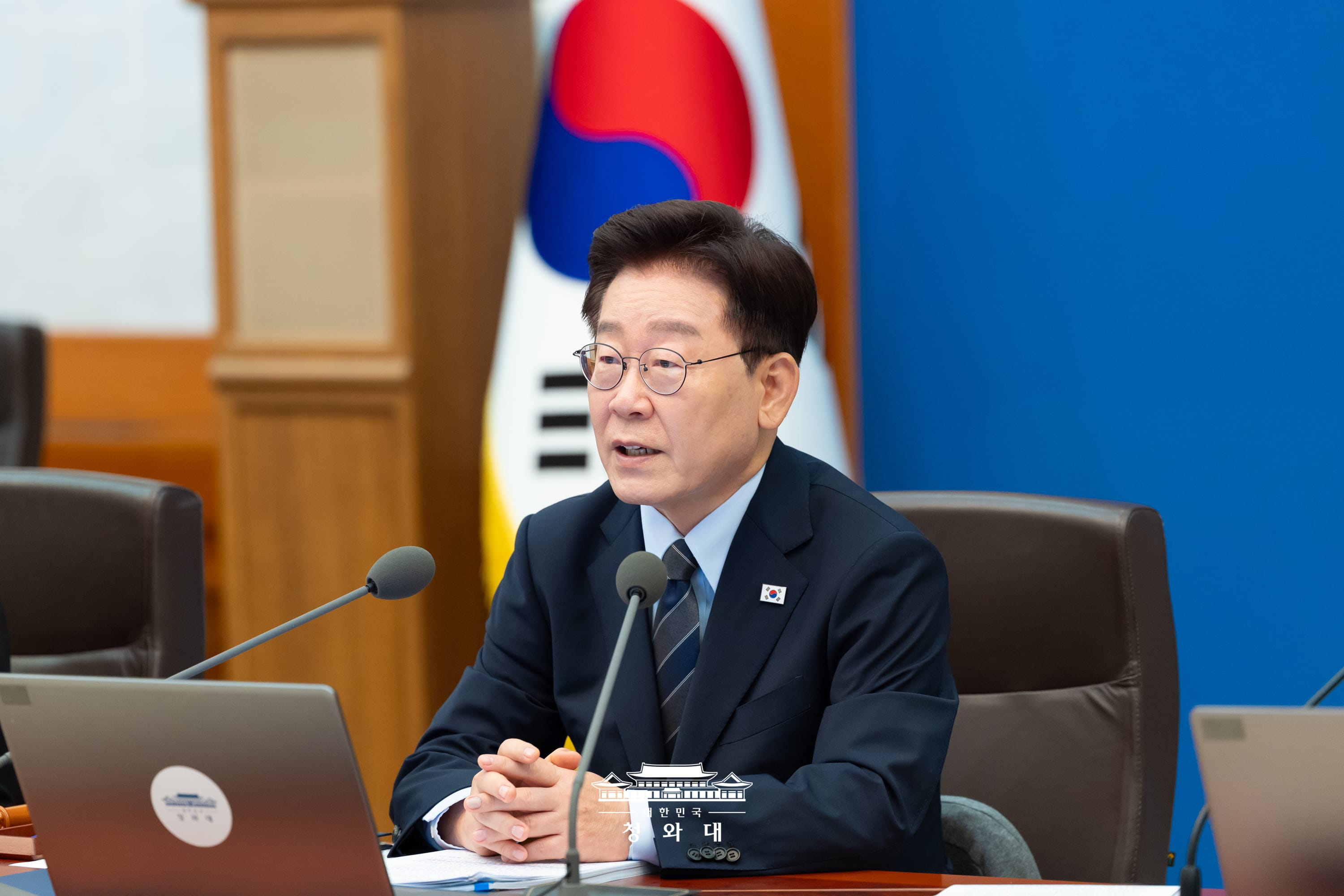 Presiden Lee Jae Myung berbicara dalam rapat kabinet ke-38 yang digelar pada tanggal 1 September 2026 di Cheong Wa Dae, Jongno-gu, Seoul. (Cheong Wa Dae)