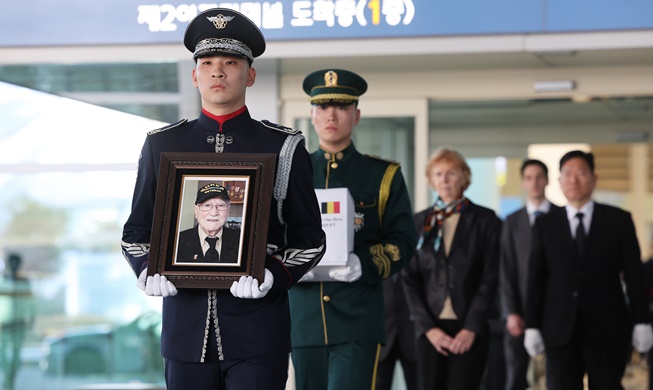 Upacara Repatriasi Jenazah Veteran Perang Korea Asal Belgia