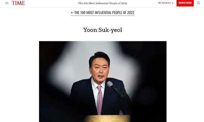 Presiden Yoon Masuk Daftar 100 Orang Paling Berpengaruh TIME