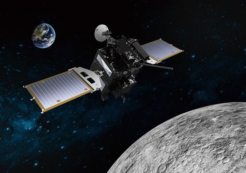 Gambar imajiner dari pengorbit bulan Korea Selatan Danuri. (Korea Aerospace Research Institute) 