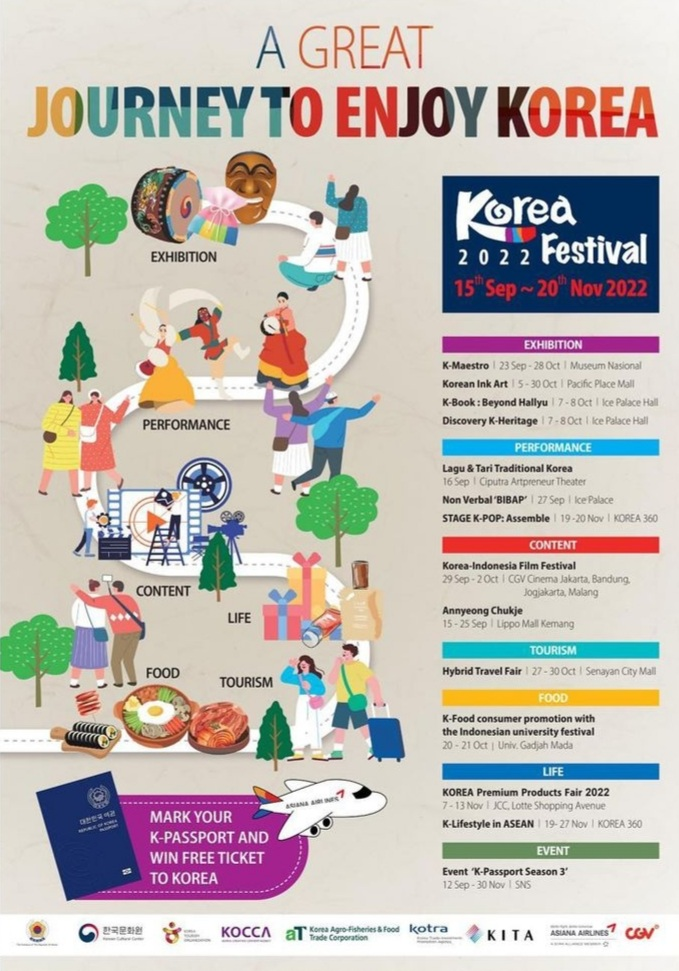 Korea Festival 2022 menyajikan serangkaian acara, pameran, dan pertunjukan yang bertujuan untuk mempromosikan budaya Korea kepada masyarakat Indonesia.