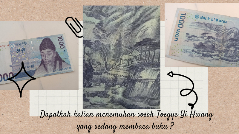 Lukisan yang terdapat pada sisi belakang uang 1.000 won adalah lukisan karya Gyeomjae Jeong Seon. (Denissa Dewi Chandra)