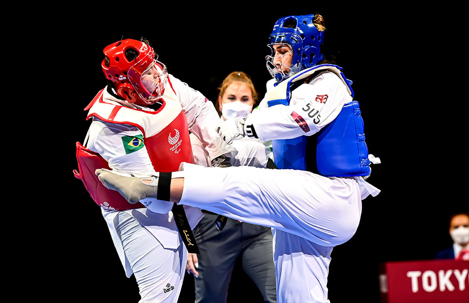 Pada tanggal 30 Januari, IPC mengungkapkan bahwa Dewan Eksekutif IPC telah menyetujui 22 cabor yang akan dipertandingkan pada Paralimpiade Los Angeles 2028. Salah satu dari cabor tersebut adalah taekwondo. Foto di atas menunjukkan pertandingan taekwondo pada Paralimpiade Tokyo 2020. (Tangkapan layar situs web World Taekwondo) 