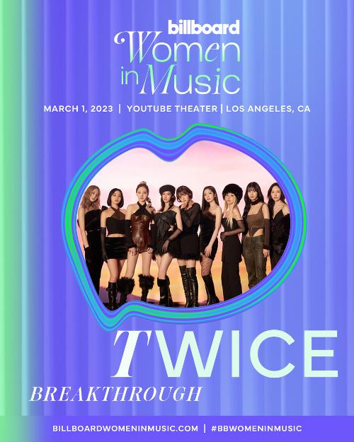 Foto konsep TWICE di penghargaan Billboard Women in Music. (JYP Entertainment)