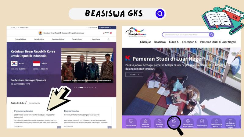 Informasi beasiswa GKS. (Tangkapan layar laman Kedutaan Besar Republik Korea di Indonesia dan Study in Korea)