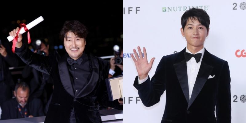 Aktor Song Kang-ho(kiri) dan Song Joong-ki. (Yonhap News)