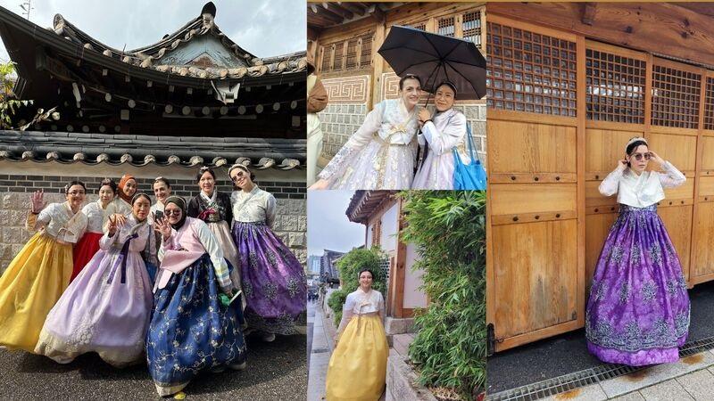 Berfoto ketika mengenakan hanbok di Bukchon Hannok VIllage (Monthi, KOCIS)