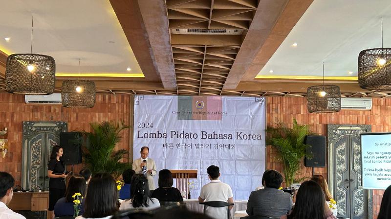 Sambutan oleh Konsul General Korea di Bali, Jeon Jong Yoon. (Claudya Agatha Mande) 