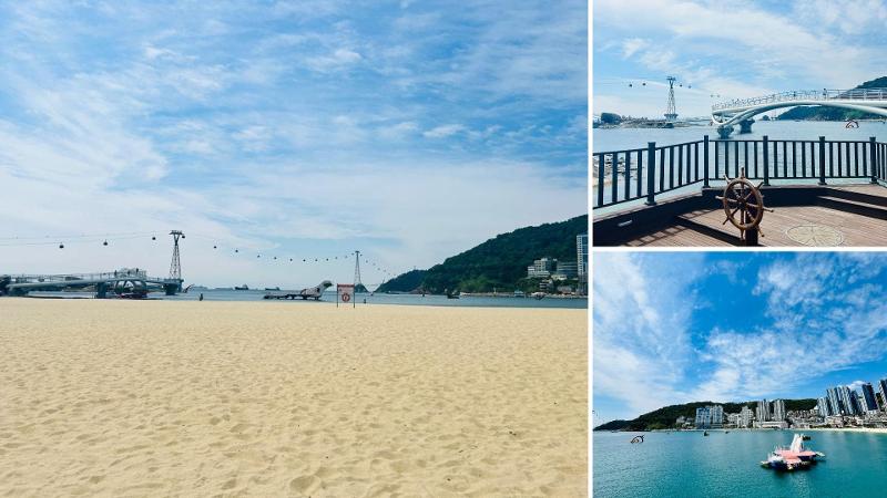 Perpaduan sempurna antara pemandangan alam yang indah dan atraksi seru untuk segala usia bisa ditemukan di Pantai Songdo, Busan. 