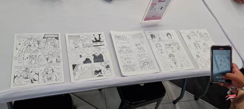 Hasil karya seni gambar yang dibuat oleh para peserta Live Drawing K-Comic Strip Competition yang diselenggarakan oleh KOCCA pada tanggal 15 September 2024.  