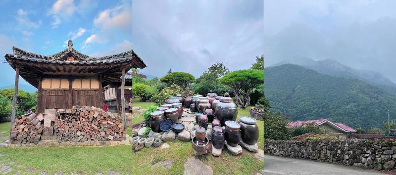 Tampak pemandangan sekitar rumah Namcheon dan Gunung Yangjisan. 