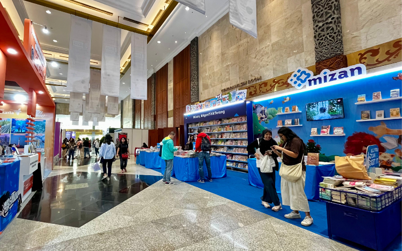 Suasana pameran dan bazar buku di Jakarta Convention Center