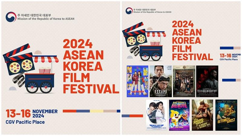 Poster resmi 2024 ASEAN Korea Film Festival. (ROK Mission to ASEAN)  