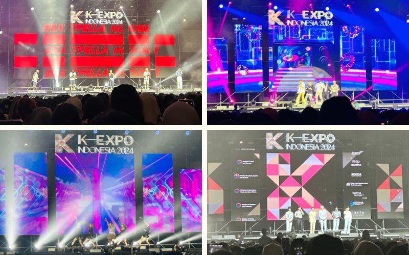 Konser K-EXPO Indonesia 2024 dimeriahkan dengan penampilan Beatpella House, NOMAD, Ailee, dan SF9 yang memukau penonton.