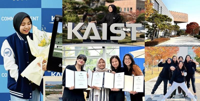 Kolase foto Nisrina Qatrunnada dan teman-temannya di KAIST. 