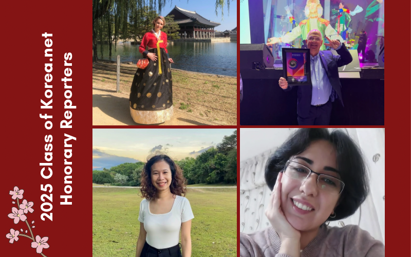 Empat orang Wartawan Kehormatan Korea.net berbagi rencana, tujuan, dan pesan mereka untuk program dan Wartawan Kehormatan Korea.net tahun 2025. (Yulia Veselchakova, Manuel Guthmann, Myrtle Iris Villaraza, dan Elahe Safaei-Jazi) 