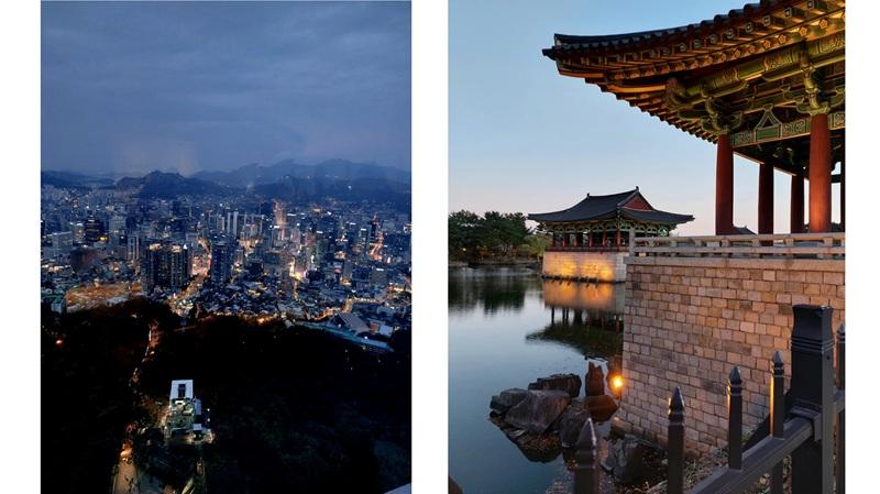Keindahan Seoul dari Namsan Tower dan Gyeongju dari Istana Donggung dan Kolam Wolji kala matahari terbenam yang ditonjolkan oleh Nesma Elmously dalam lomba Talk Talk Korea 2024 sehingga membawanya sebagai juara ke-5 dalam kategori Photo Book. (Nesma Elmously) 