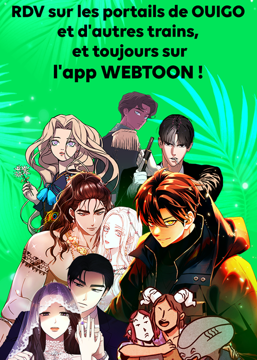 Naver Webtoon akan menghadirkan konten webtun orisinal di kereta cepat unggulan Prancis, TGV INOUI, dan kereta cepat berbiaya rendah Prancis, OUIGO. (Naver Webtoon)