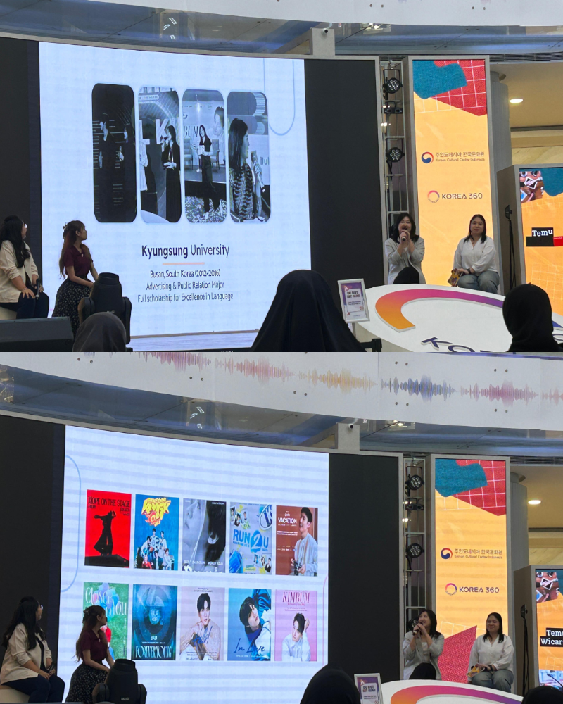 Diana Petrina memaparkan pengalamannya dalam mendampingi konser, pertemuan dengan penggemar, hingga pertunjukan artis Korea di Indonesia. 
