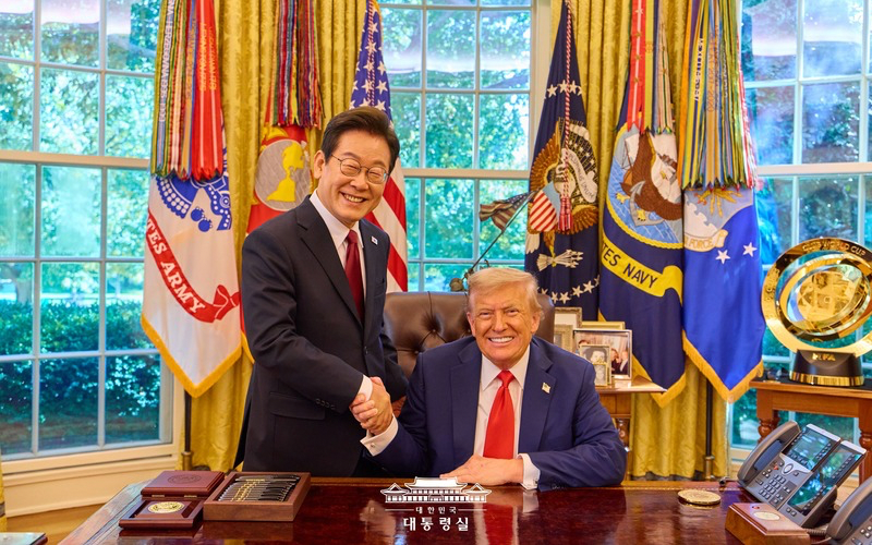 Presiden Lee Jae Myung dan Presiden AS, Donald Trump, mengadakan KTT pertama di Gedung Putih, Washington DC pada tanggal 25 Agustus 2025 (waktu setempat). 