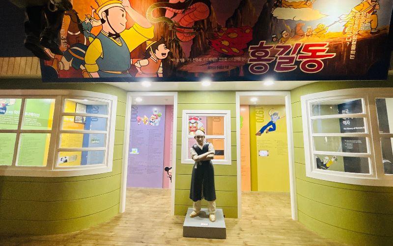 Museum Animasi menyajikan alur perjalanan sejarah animasi Korea dari dekade ke dekade. 