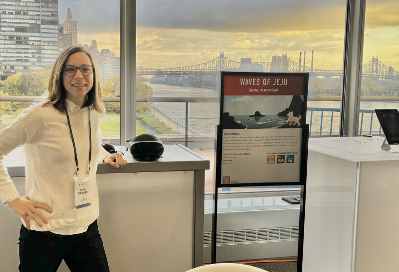 Karen Stritzinger adalah pendiri Old Hara Studios yang mengembangkan proyek gim Waves of Jeju: Diving School. (Karen Stritzinger) 