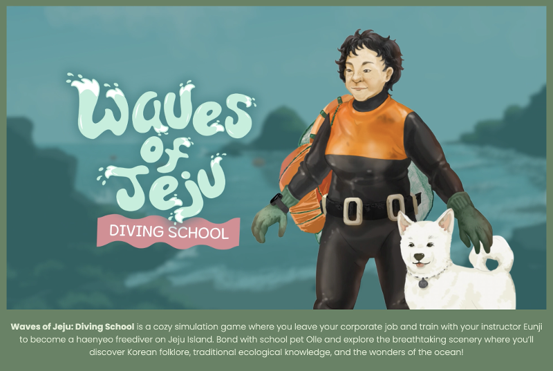 Waves of Jeju: Diving School adalah gim simulasi yang Karen Stritsinger kembangkan bersama perusahaannya yang bernama Old Hara Studios. (Tangkapan layar laman Waves of Jeju) 