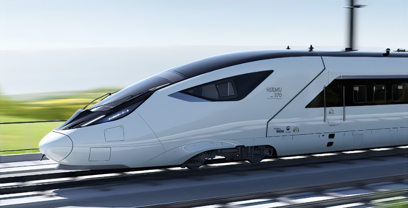 Kementerian Pertanahan, Infrastruktur, dan Transportasi pada tanggal 22 Desember 2025 mengumumkan bahwa melalui proyek penelitian dan pengembangan nasional (R&D), pemerintah Korea telah menyelesaikan pengembangan teknologi inti untuk kereta api cepat generasi berikutnya EMU-370 dengan kecepatan operasi komersial 370 km/jam. Foto di atas menunjukkan kereta api cepat EMU-370. (Korea Railroad Research Institute)