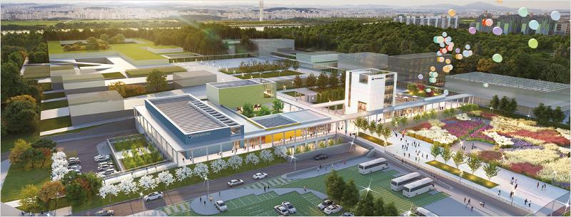 Ilustrasi Kompleks Museum Nasional di Kota Sejong.   