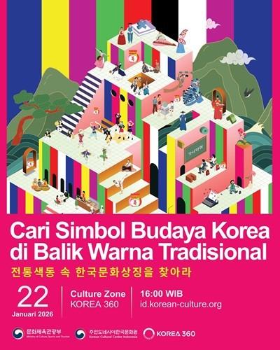 Poster resmi acara Cari Simbol Budaya Korea di Balik Warna Tradisional yang diselenggarakan oleh KCCI. (KCCI)