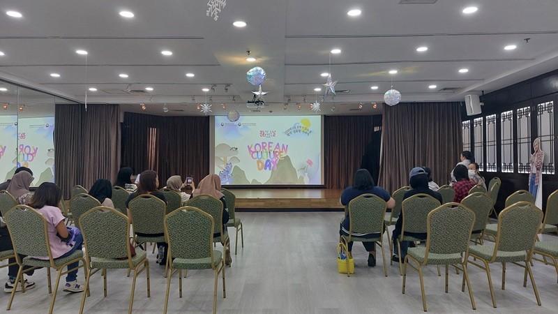 Potret suasana Aula Serbaguna KCCI saat penyelenggaraan Korean Culture Day (KCD) bertajuk Folklor Korea.